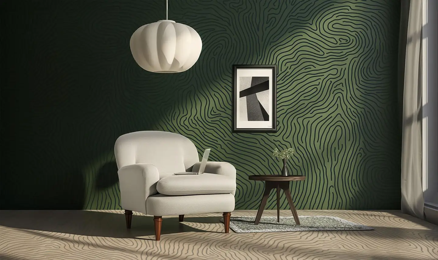 stylish room interior with furniture