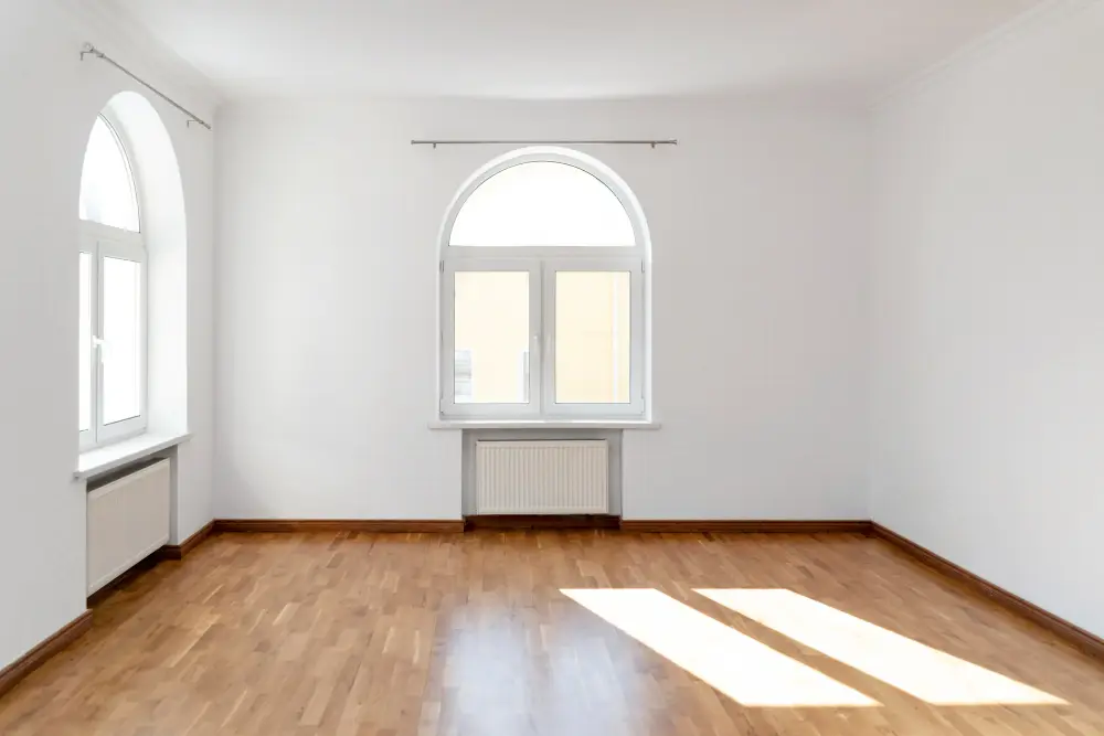 empty room white walls well lit