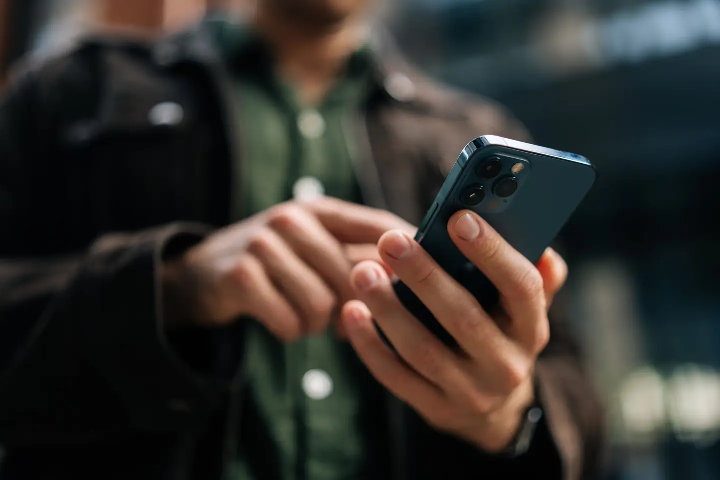 Person using a smartphone